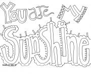 you are my sunshine word
