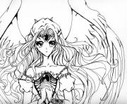 Printable Anime Angel Girl 3 coloring pages
