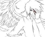 Printable White Anime Angel coloring pages