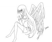 Printable Anime Angel Girl 1 coloring pages