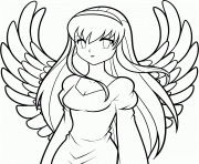Printable Easy Drawings to Draw Anime Angel Girl coloring pages
