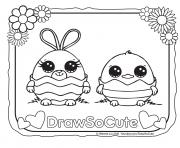 Printable Easter draw so cute coloring pages