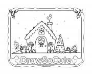 Printable gingerbread house draw so cute coloring pages