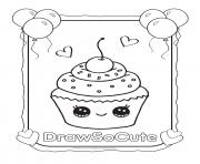 Printable cupcake draw so cute coloring pages
