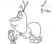 Printable olaf loves flowers 2018 coloring pages