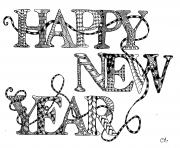 adult zentangle happy new year by cathym