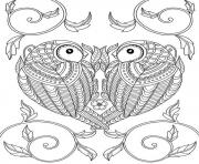 Printable animal adult heart coloring pages