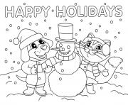 Christmas Snowman Happy Holidays