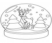 christmas snow globe with reindeer