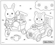 calico critters drive car with friend