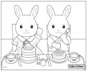 calico critters eating delicious pancake