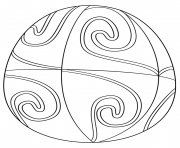 Printable ester egg with spiral pattern coloring pages