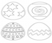 Printable easter eggs patterns coloring pages