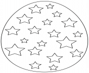 Printable easter egg with stars coloring pages