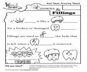 Kool Smiles Crowns and Fillings Activity Sheet
