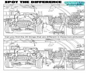 Monster Trucks activity sheets spot the difference