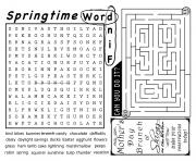 springtime word find activity sheet