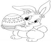 Printable cute adorable rabbit easter coloring pages