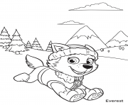 Printable PAW Patrol Everest in Mountains coloring pages
