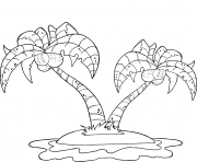 coconut palm trees on island