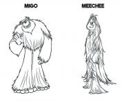 Printable Smallfoot Movie Migo And Meechee coloring pages