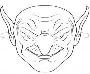 green goblin mask outline halloween