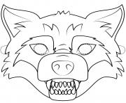 big bad wolf mask outline halloween