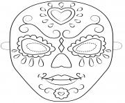 day of the dead mask outline halloween