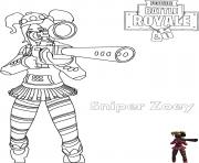 Printable zoey sniper rifle fortnite coloring pages