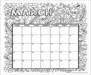 march calendar 2019 flowers