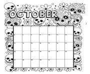october coloring calendar