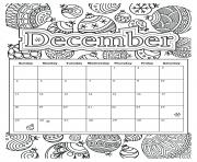 december calendar holiday