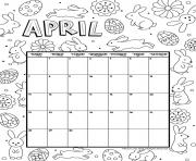 april calendar easter