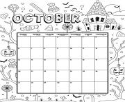 october coloring calendar 2019