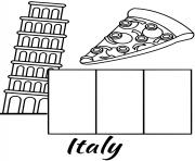 Printable italy flag piza coloring pages