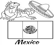 mexico flag iguana