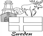 sweden flag moose