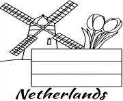 netherlands flag windmill