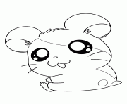Printable cute hamtaro anime coloring pages