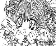 Printable anime manga girl adult coloring pages