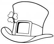Printable st patrick day top hat coloring pages