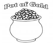 Printable A Pot of Gold Full of Coins St Patricks coloring pages