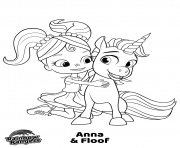 Printable Anna and Floff Rainbow Rangers coloring pages