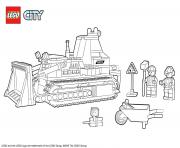 Printable Lego City Bulldozer Construction coloring pages