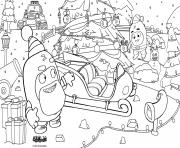 Printable Oddbods Santa Claus Christmas coloring pages