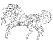 adult anti stress horse zentangle animal