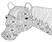 Printable head horse for adults anti stress coloring pages