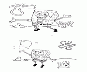 Sponge bob playing with bubble