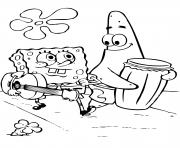 spongebob and patricks play music