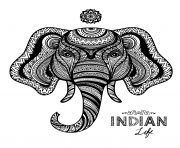 elephant indian adult zentangle